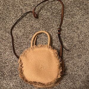 LC Lauren Conrad Tan Round Crossbody Bag